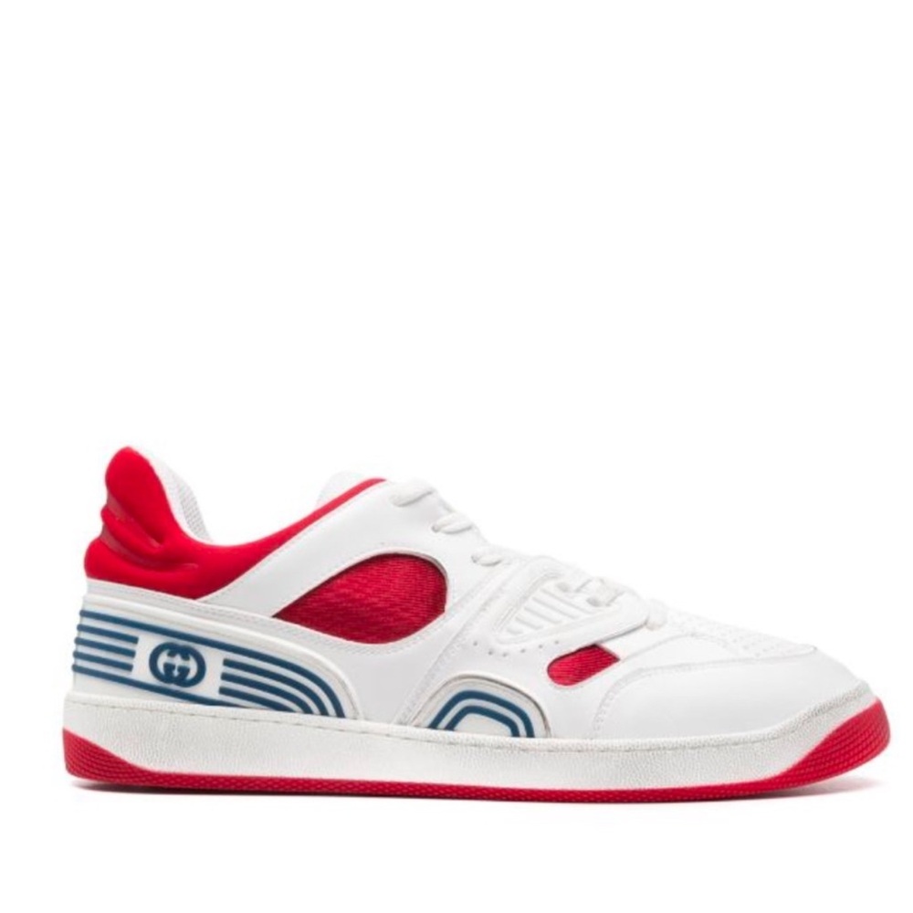 Gucci White Red and Navy Men's Low-Top Sneakers